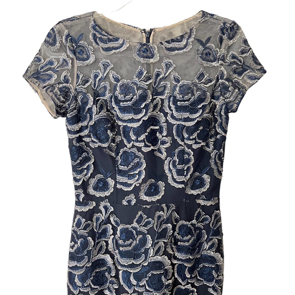DAVID MEISTER FLORAL JACQUARD FULL LENGTH GOWN Women Size 2 - Picture 9 of 16
